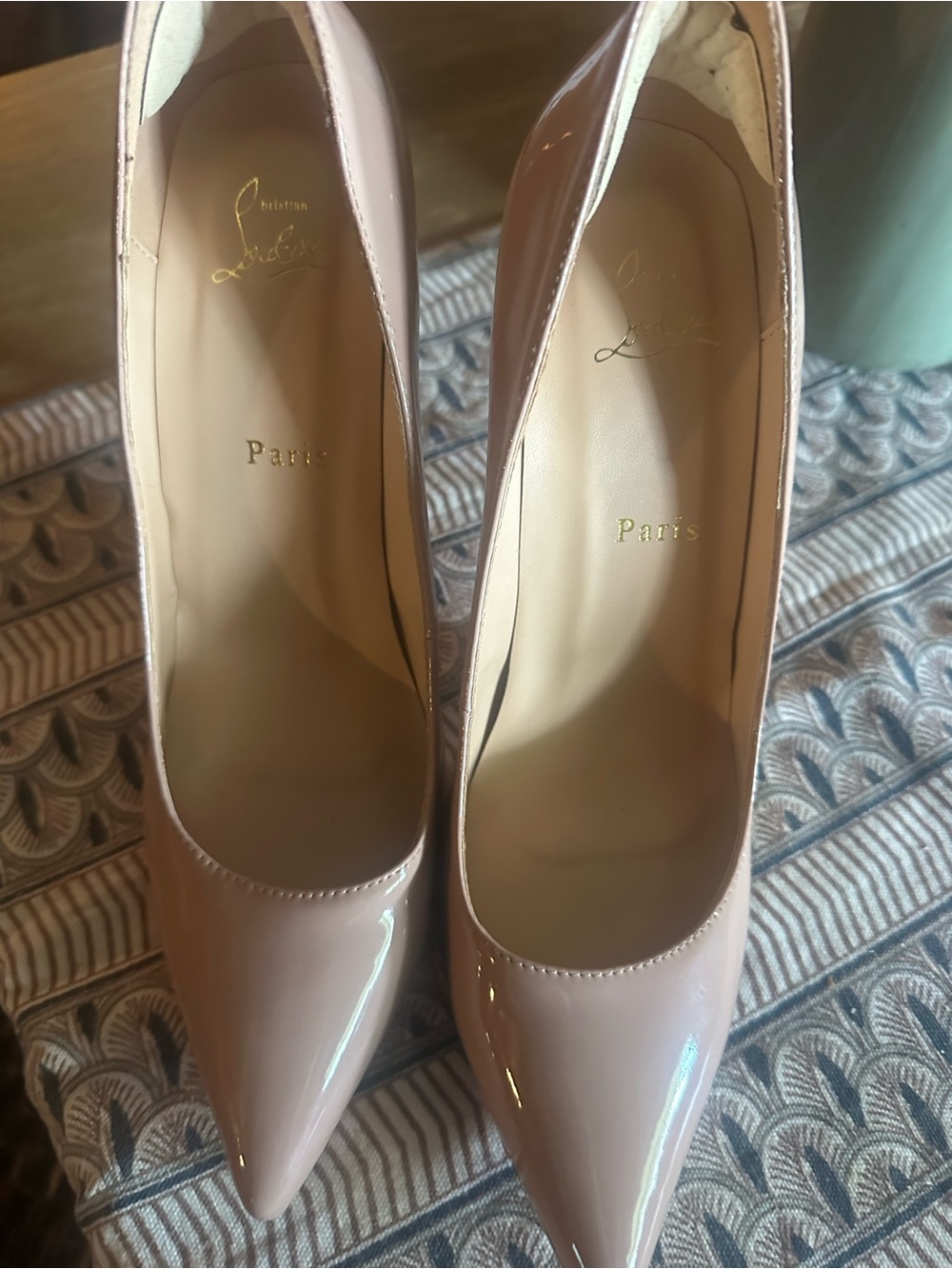 Christian Louboutin Blush Patent Pointed-Toe Pumps
